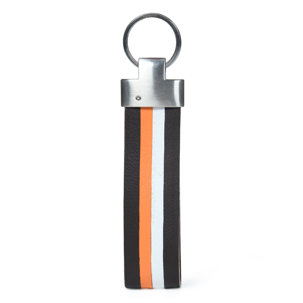 Multi-Colored Leather Stripped Keychain