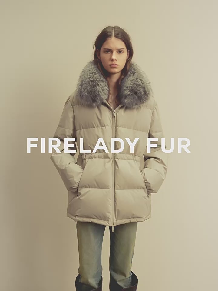 Firelady Fur Women's Fur-Trim Down Parka | Detachable Fox Fur Hood & 90% White Goose Down Fill “Frost Wild”