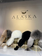 Genuine Silver Fox Fur Leather Hat
