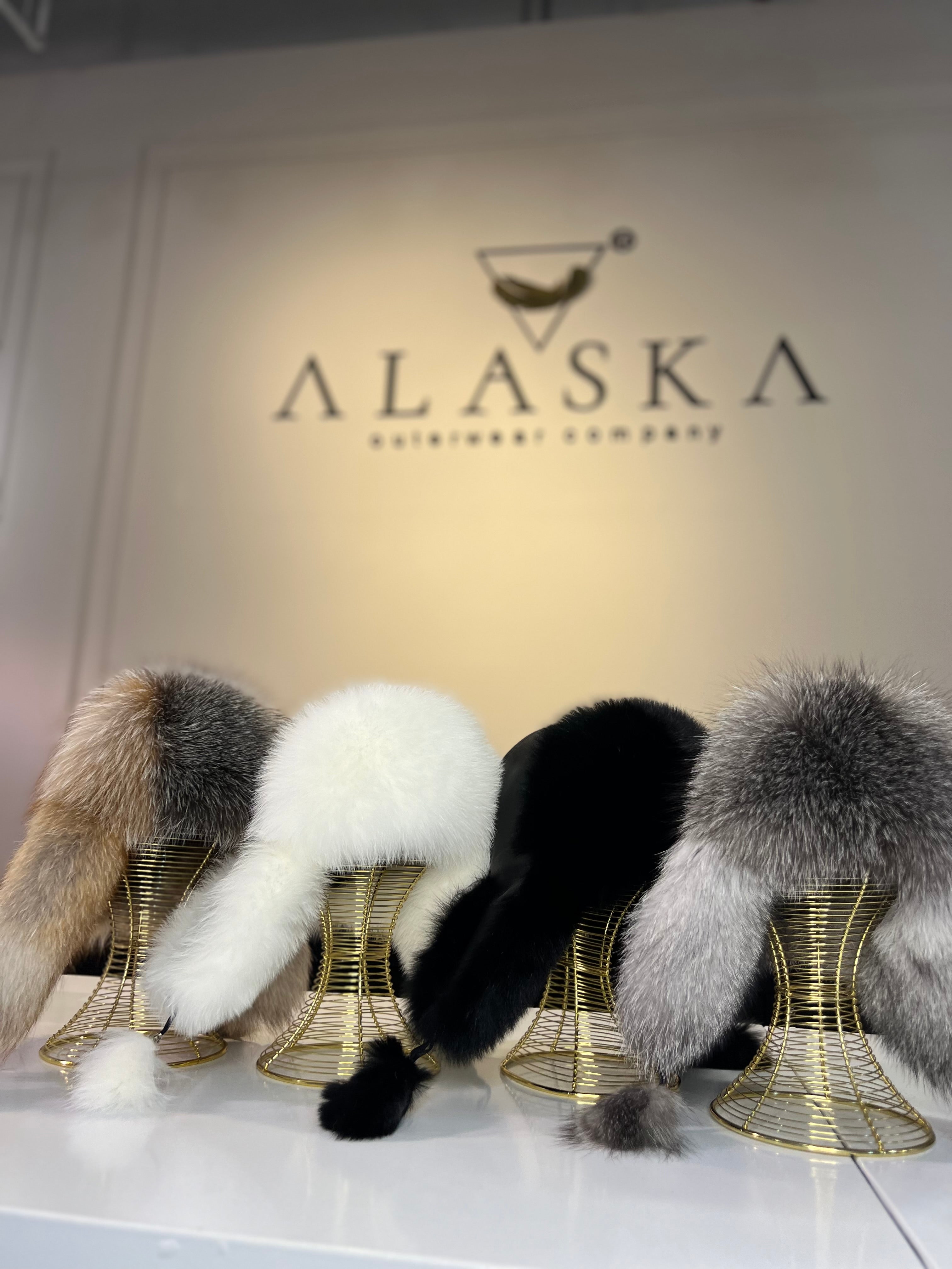 Genuine Silver Fox Fur Leather Hat