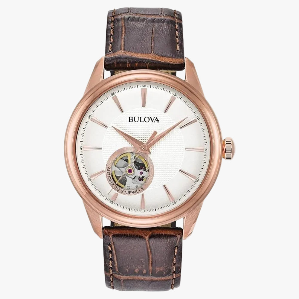 Bulova Automatic Watch Classic | Men | Stainless Steel Gold + White Dial