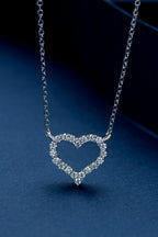 Heart Moissanite Silver Necklace