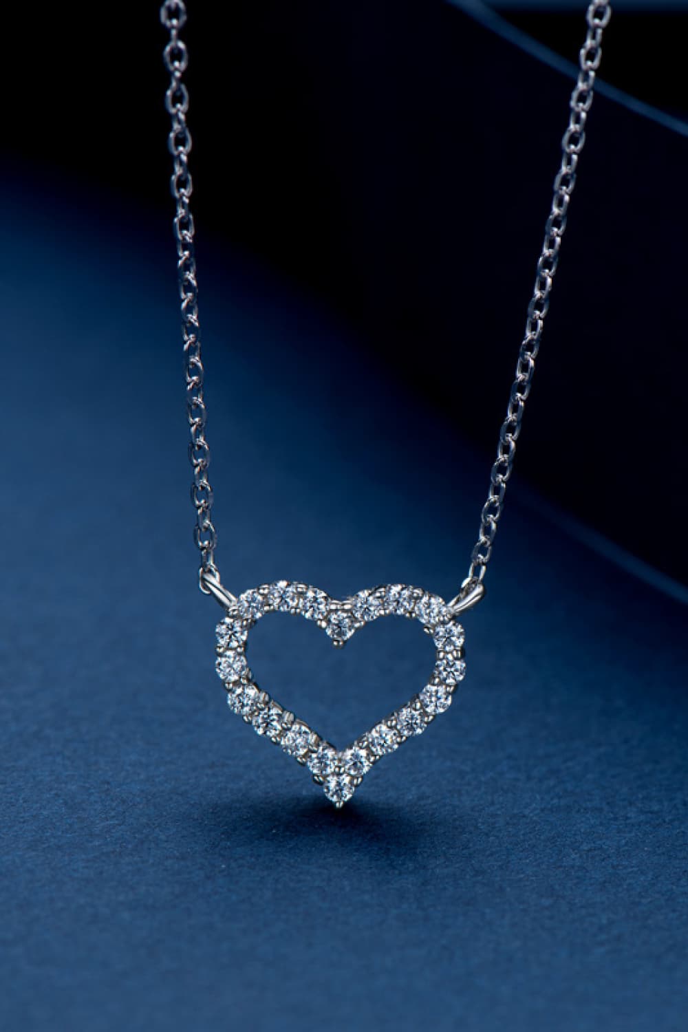 Heart Moissanite Silver Necklace