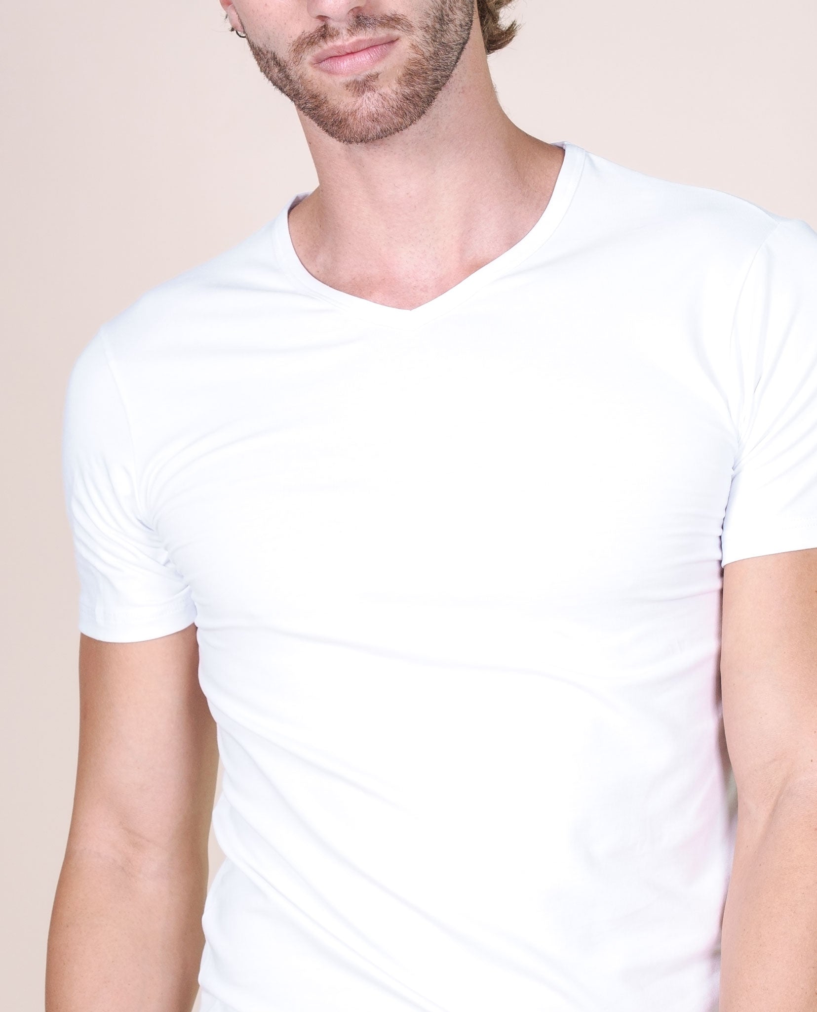 BASIC COTTON Free Spirit Premium Quality Cotton Men's V-Neck T-Shirt