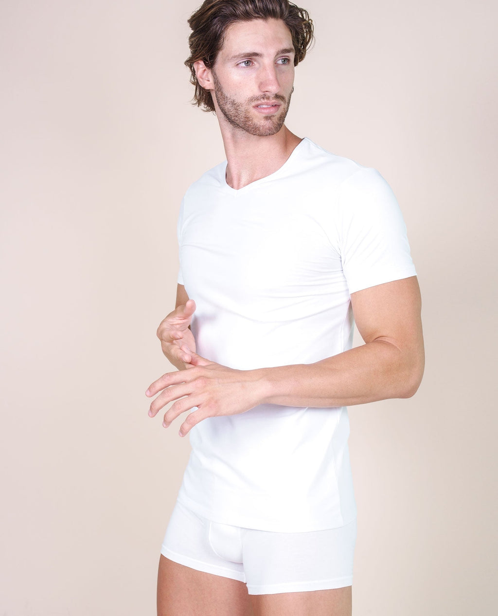 BASIC COTTON Free Spirit Premium Quality Cotton Men's V-Neck T-Shirt