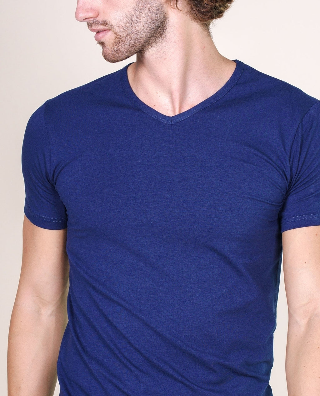 BASIC COTTON Free Spirit Premium Quality Cotton Men's V-Neck T-Shirt