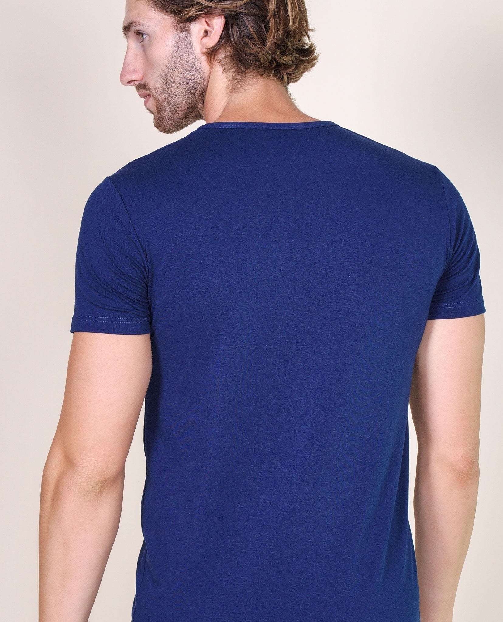BASIC COTTON Free Spirit Premium Quality Cotton Men's V-Neck T-Shirt