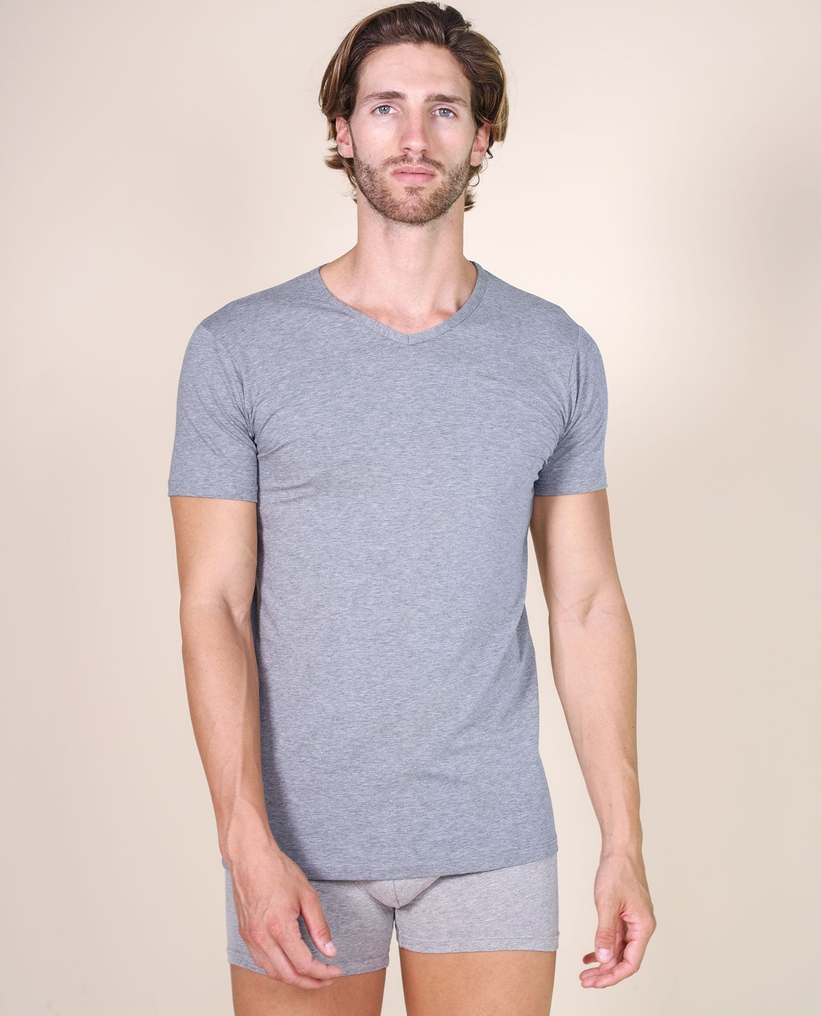 BASIC COTTON Free Spirit Premium Quality Cotton Men's V-Neck T-Shirt