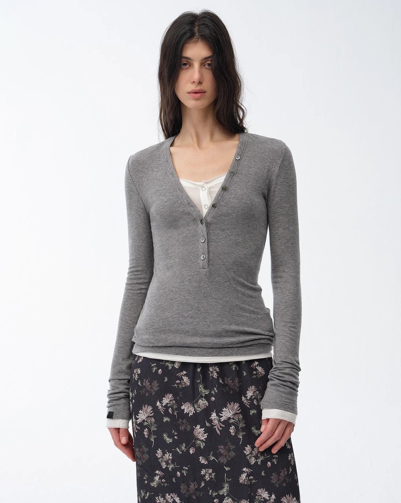 FireladyFur Slim Fit Tencel Wool Women's Henley Shirt