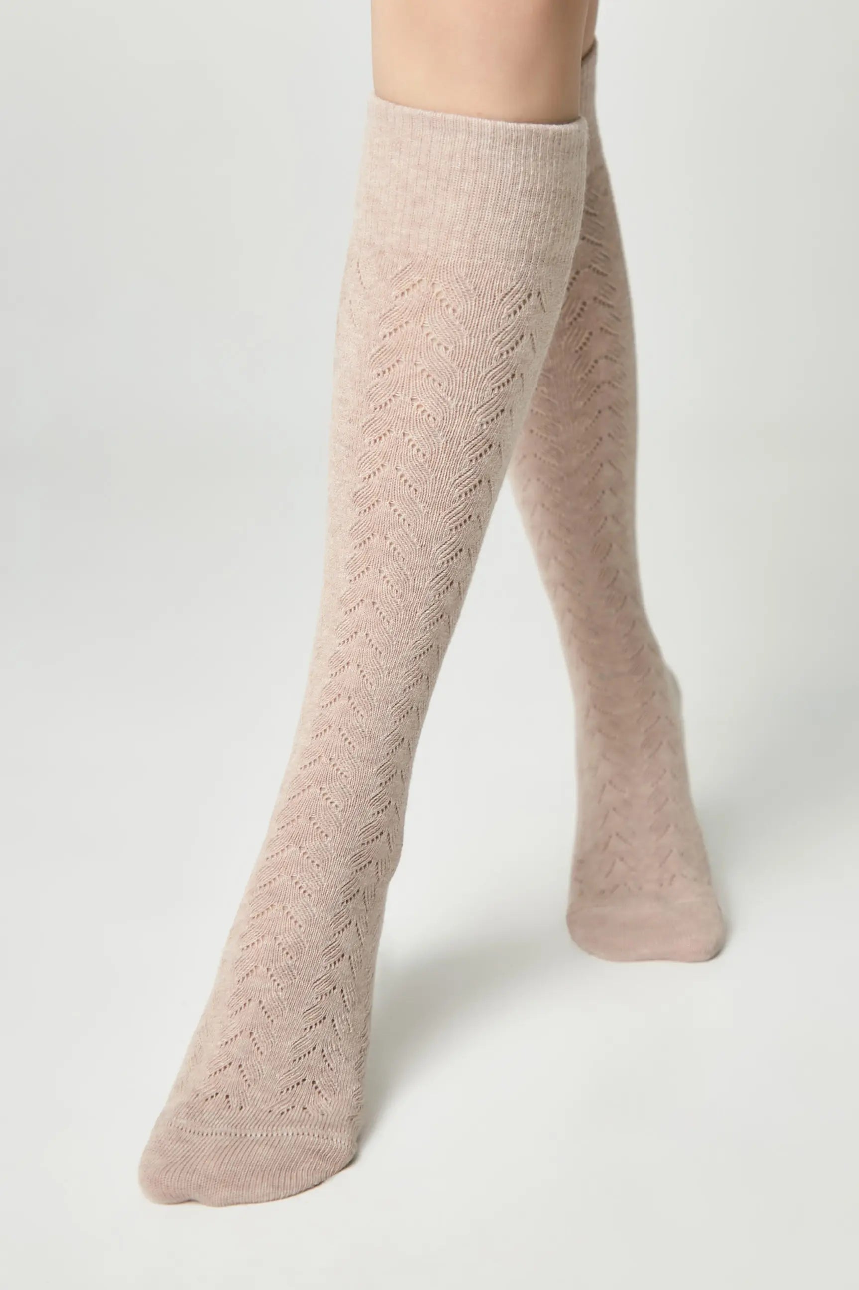 Cotton Knee Highs Conte Classic Socks 010 | Cotton Blend and Knitted Pattern