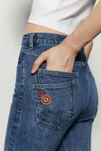 Two Shots High Rise Straight Crop Jeans | HJ013