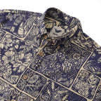 Vintage Men's Hawaiian Jungle Cotton Button-Down Long Sleeve Aloha Shirt