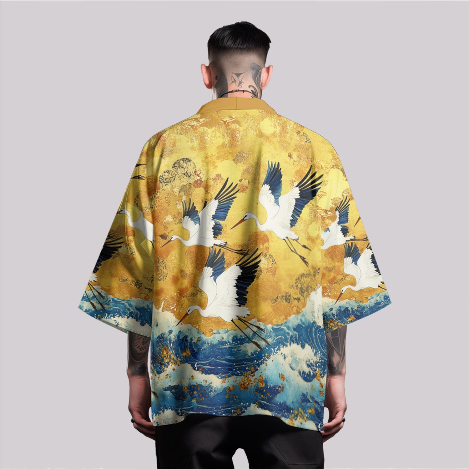 K21 Golden Cranes Kimono