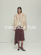 Firelady Fur Fox Fur Coat with Hand-Sprayed Ombré Finish | Saga Fur V-Neck Design ’Gone With the Wind’