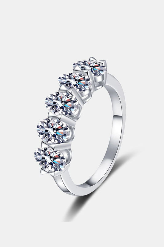 Row 2.5 Ct Moissanite Silver Ring