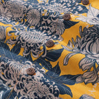 Yellow Hawaiian Japanese Flower Cotton Shirt