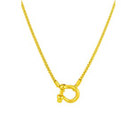 Lucky Lock Carabiner Necklace Two-Tone Mixed Metal Horseshoe Pendant Chain