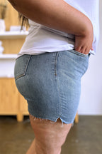 Judy Blue High Waist Raw Hem Denim Shorts
