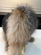 Genuine Silver Fox Fur Leather Hat