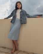 Summer Seam Skirt in Sky Blue