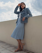 Summer Seam Skirt in Sky Blue