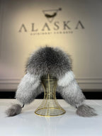 Genuine Silver Fox Fur Leather Hat
