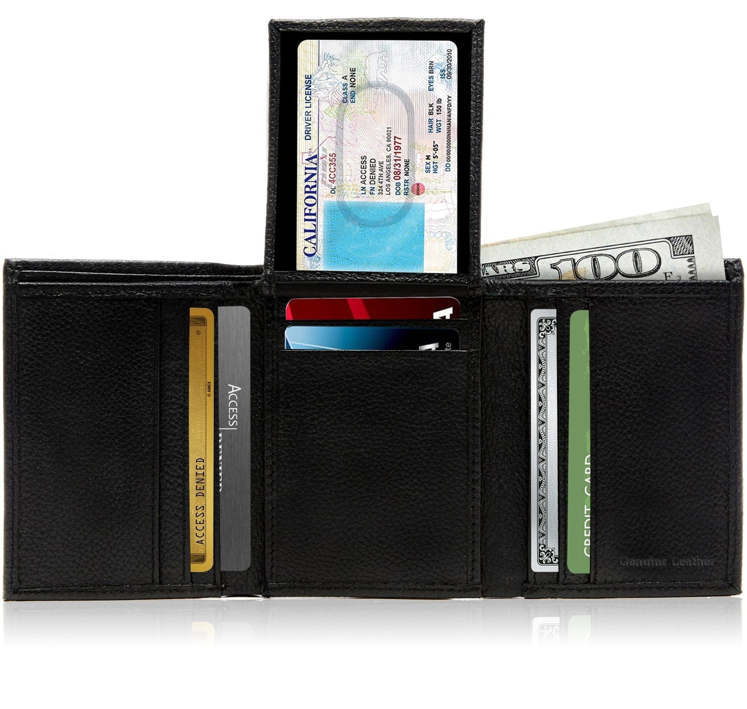 Trifold Wallet with Flip-Up ID