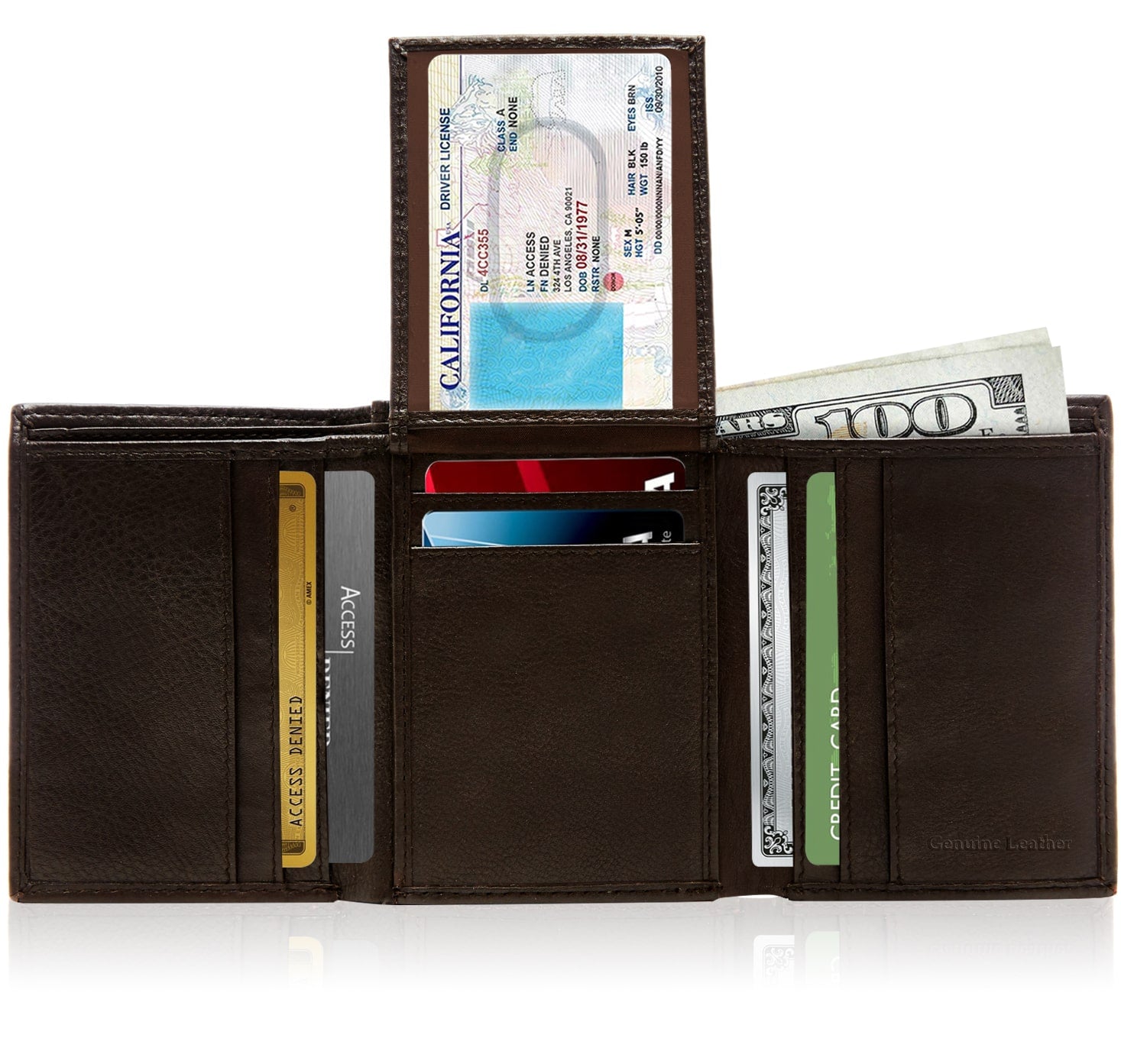 Trifold Wallet with Flip-Up ID