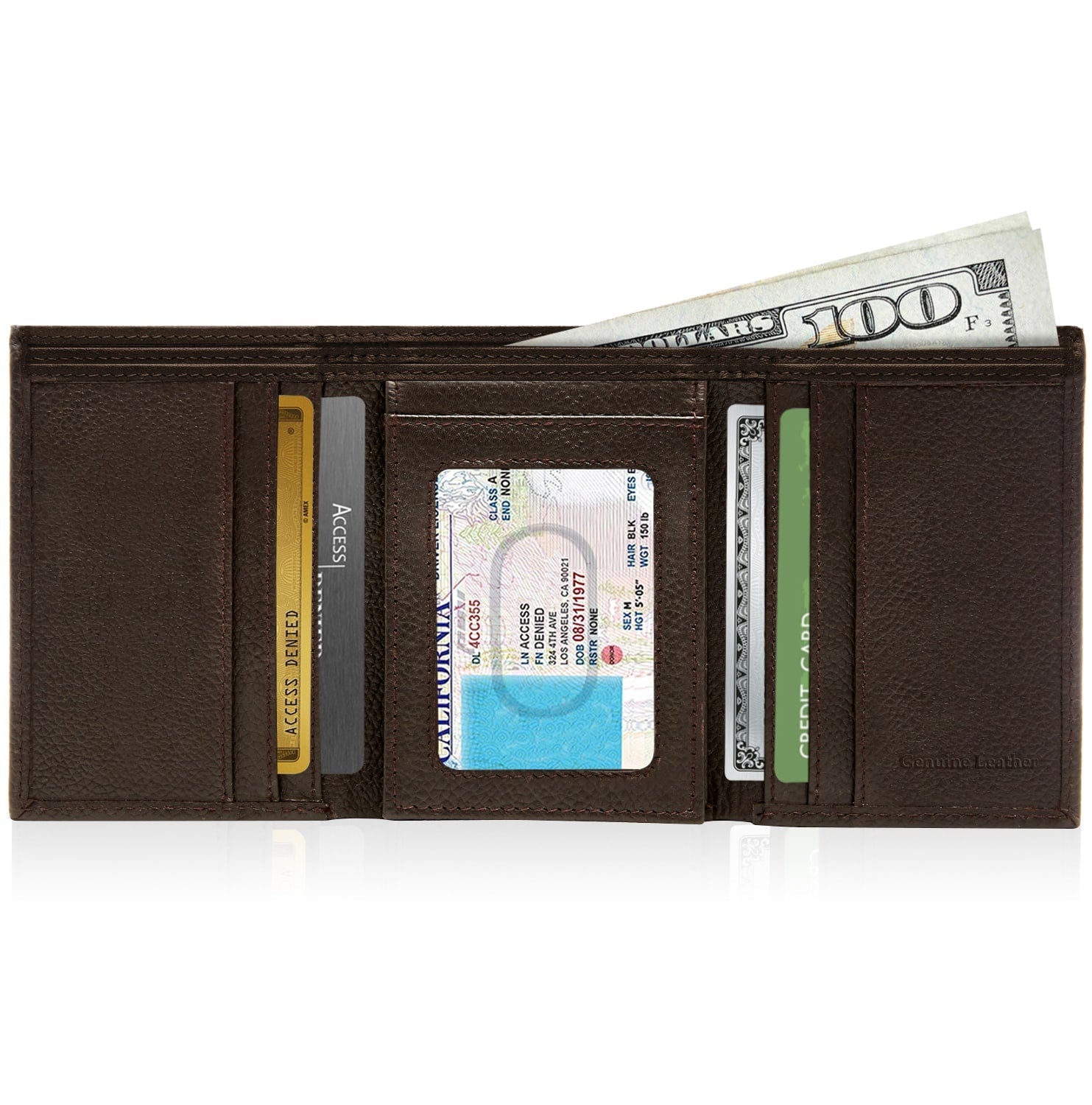 Trifold Wallet with Flip-Up ID