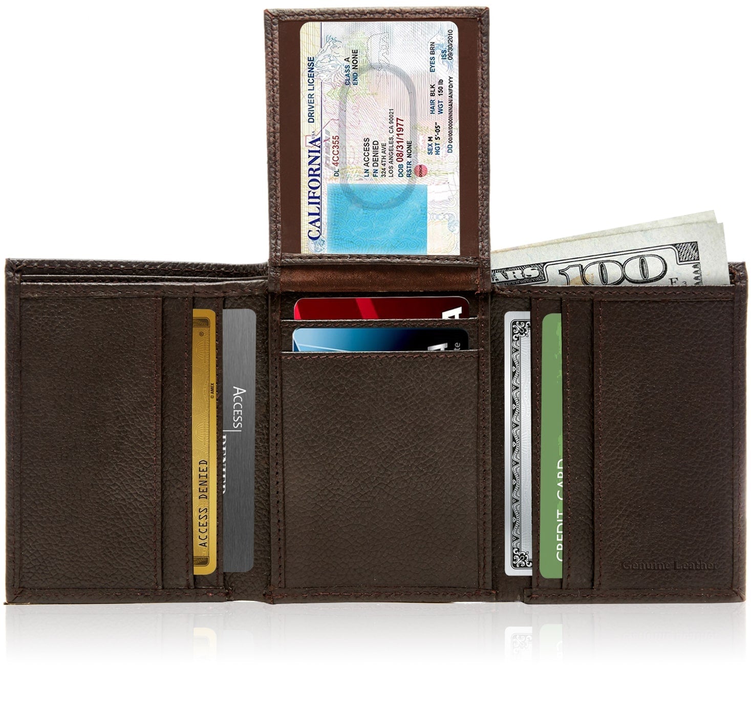 Trifold Wallet with Flip-Up ID