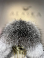 Genuine Silver Fox Fur Leather Hat