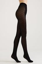 Fantasy Tights Conte Alba with Geometric Diamond Pattern