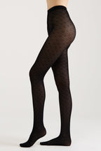 Fantasy Tights Conte Alba with Geometric Diamond Pattern