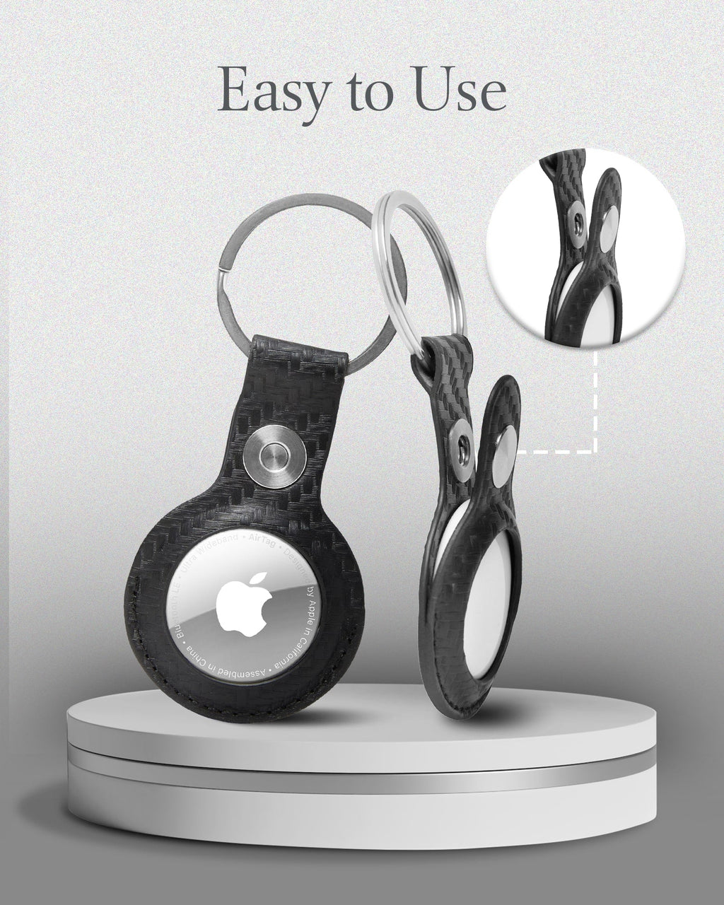 Genuine Leather Air Tag Key Chain