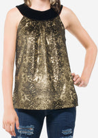 Women's Sleeveless Gold Top