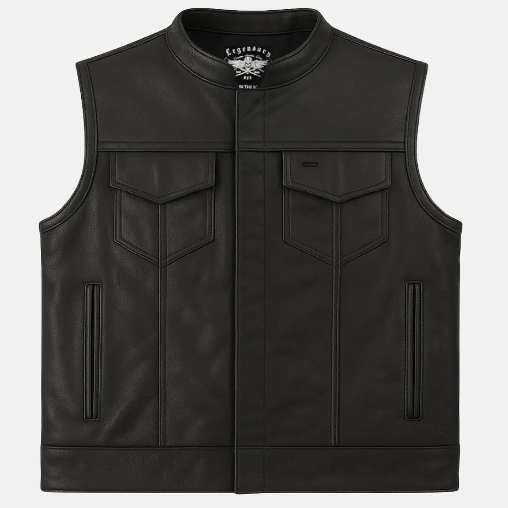 Legendary Outlaw Men's Leather Motorcycle Vest