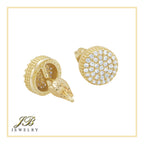 Round 4 CZ Earrings 14K Gold Filled Silver Hip Hop Studs
