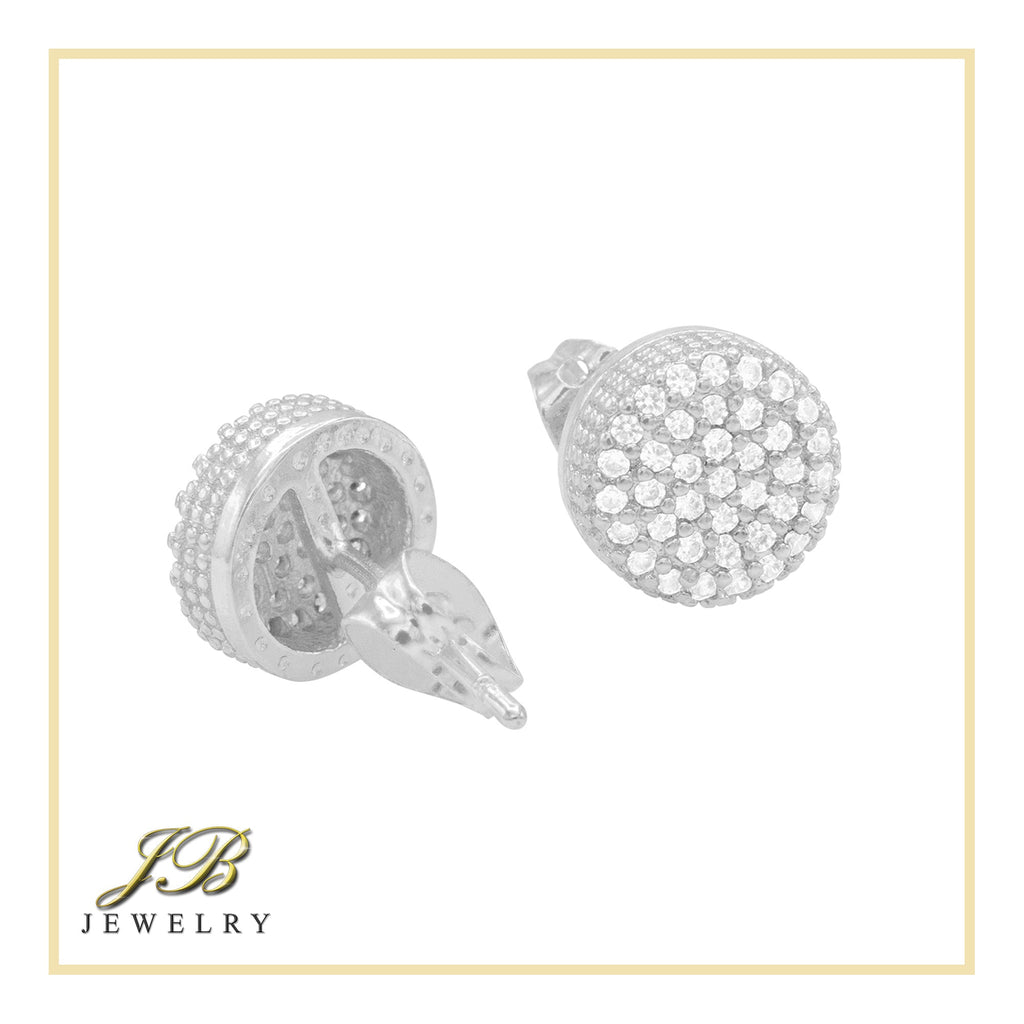 Round 4 CZ Earrings 14K Gold Filled Silver Hip Hop Studs