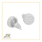 Round 4 CZ Earrings 14K Gold Filled Silver Hip Hop Studs