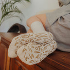 Serene Socks Adult Organic Cotton Non-Slip Socks 4 Season Beige | 2 Pairs