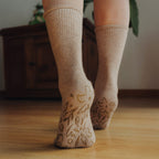 Serene Socks Adult Organic Cotton Non-Slip Socks 4 Seasons Brown | 2 Pairs