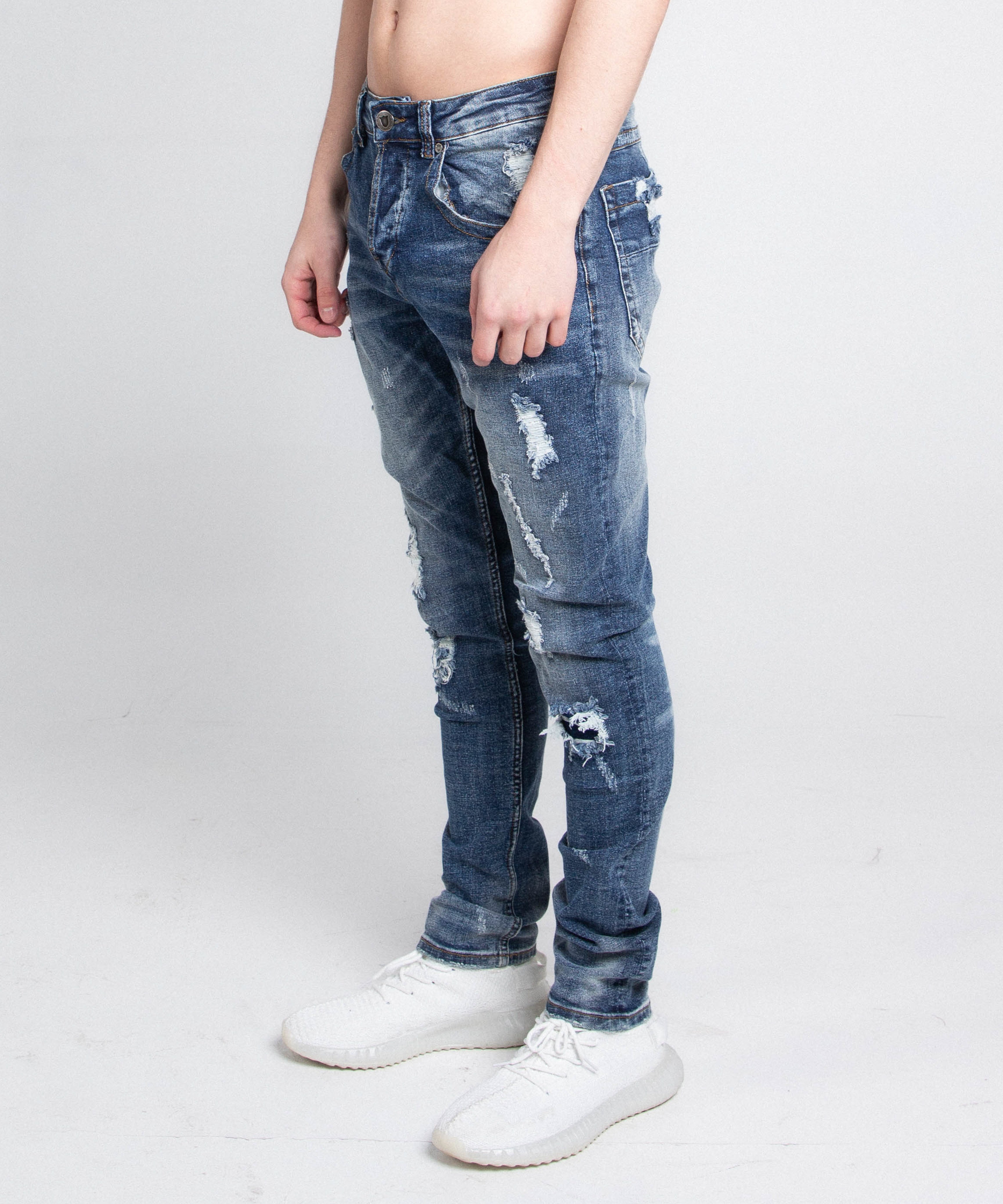 Casual Distressed Skinny Jeans | A406