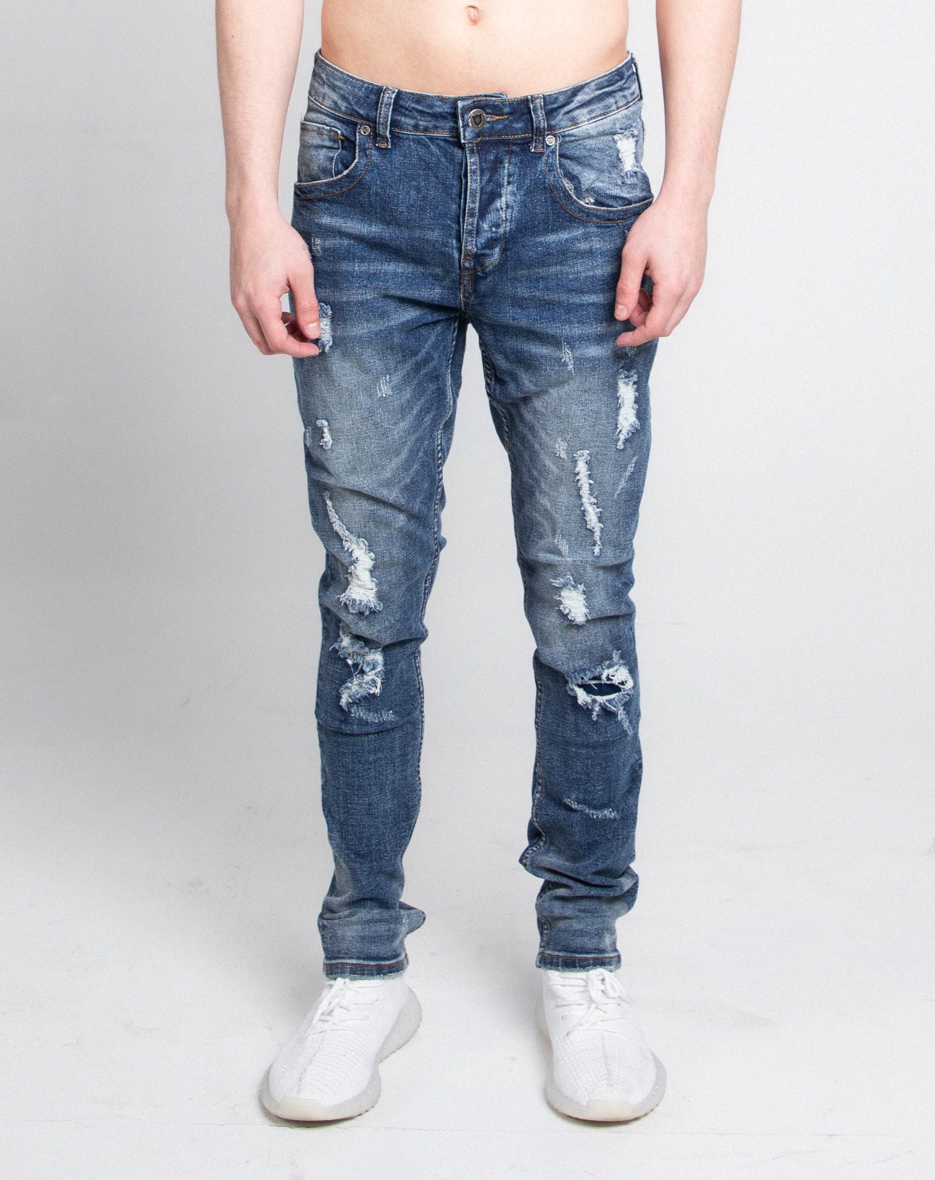 Casual Distressed Skinny Jeans | A406