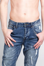 Casual Distressed Skinny Jeans | A406