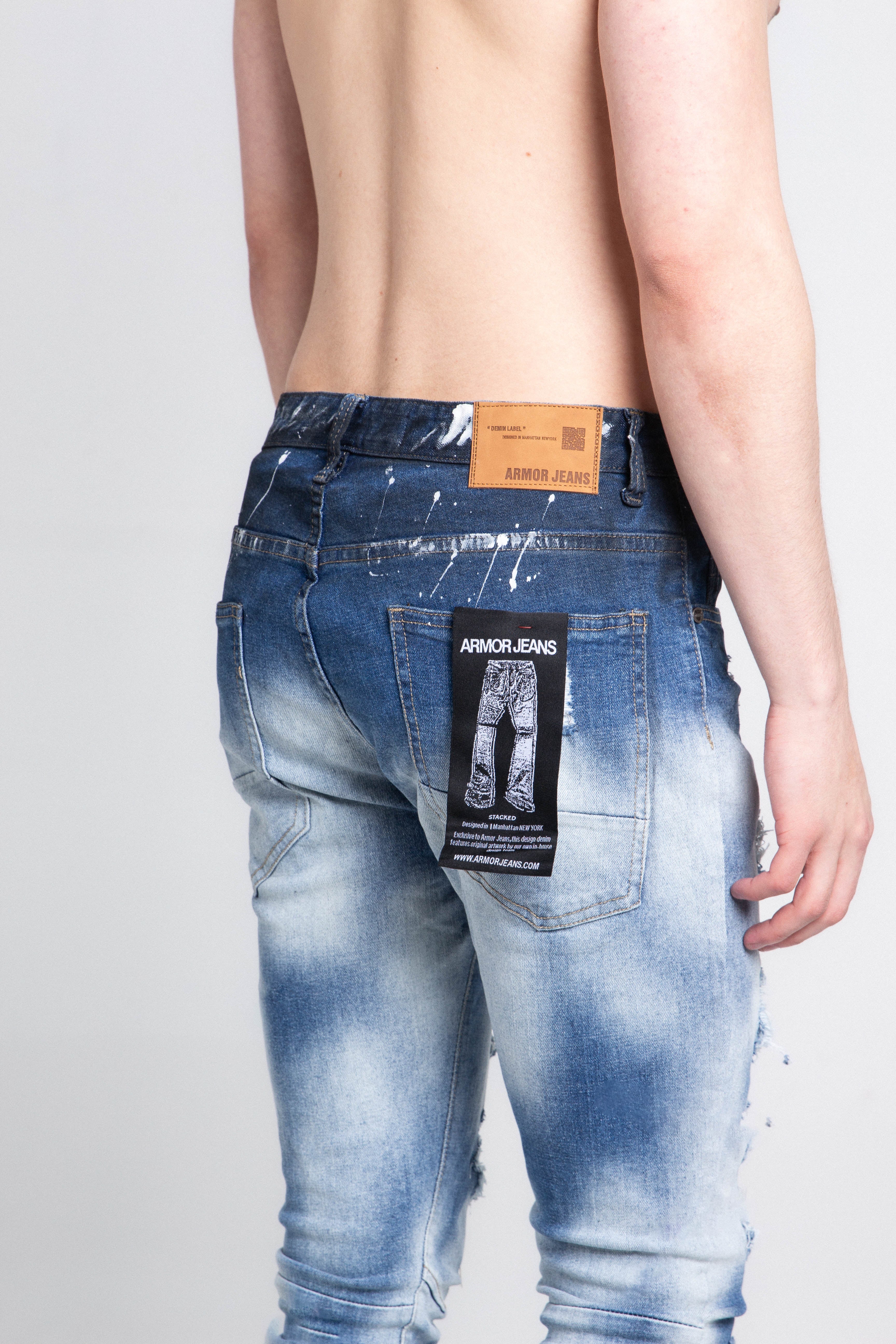 Armor Jeans Casual Faded Wash Skinny Jeans | A404