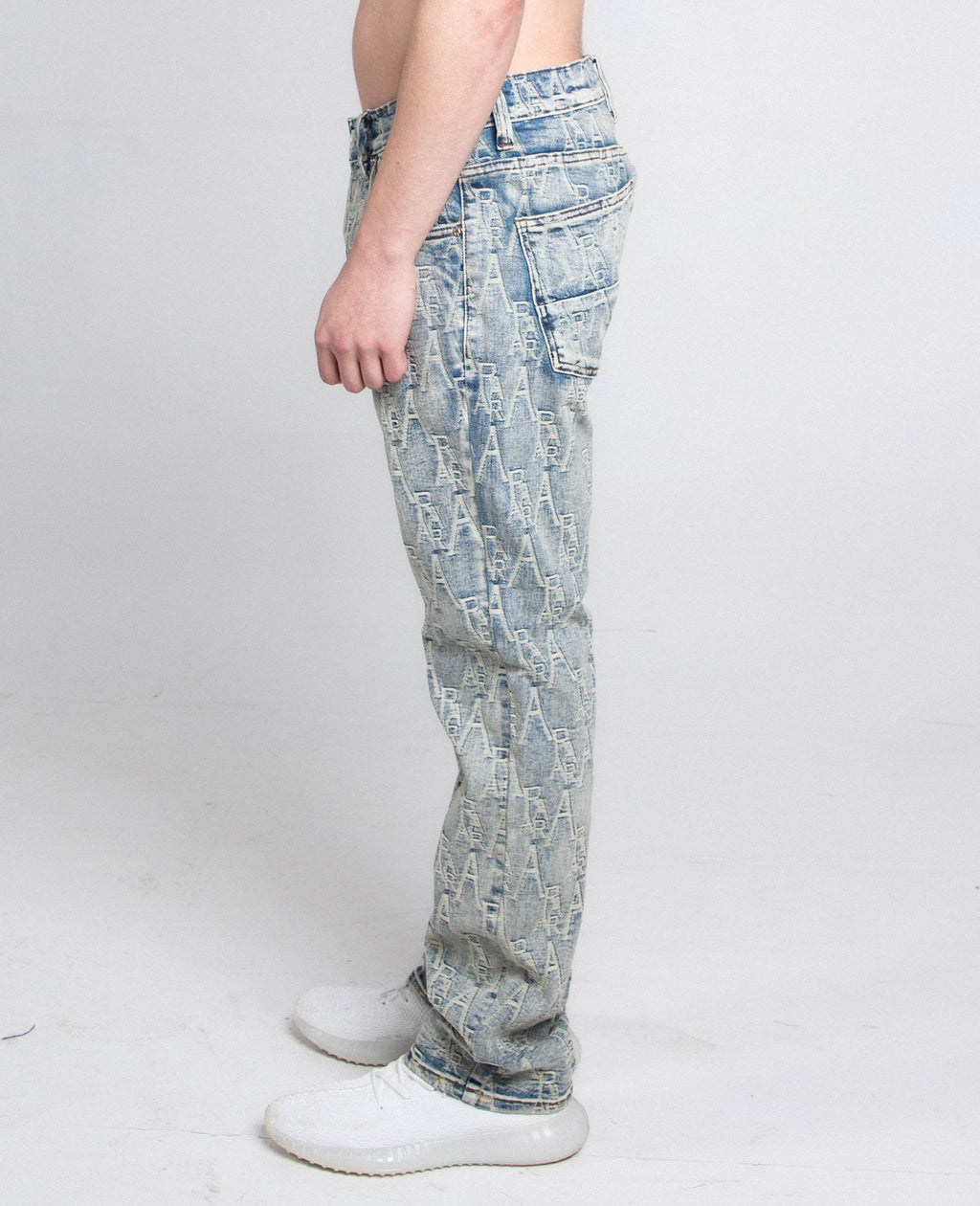 Armor Jeans Embroidered Light Blue Slim Jeans | AJ36SL-2