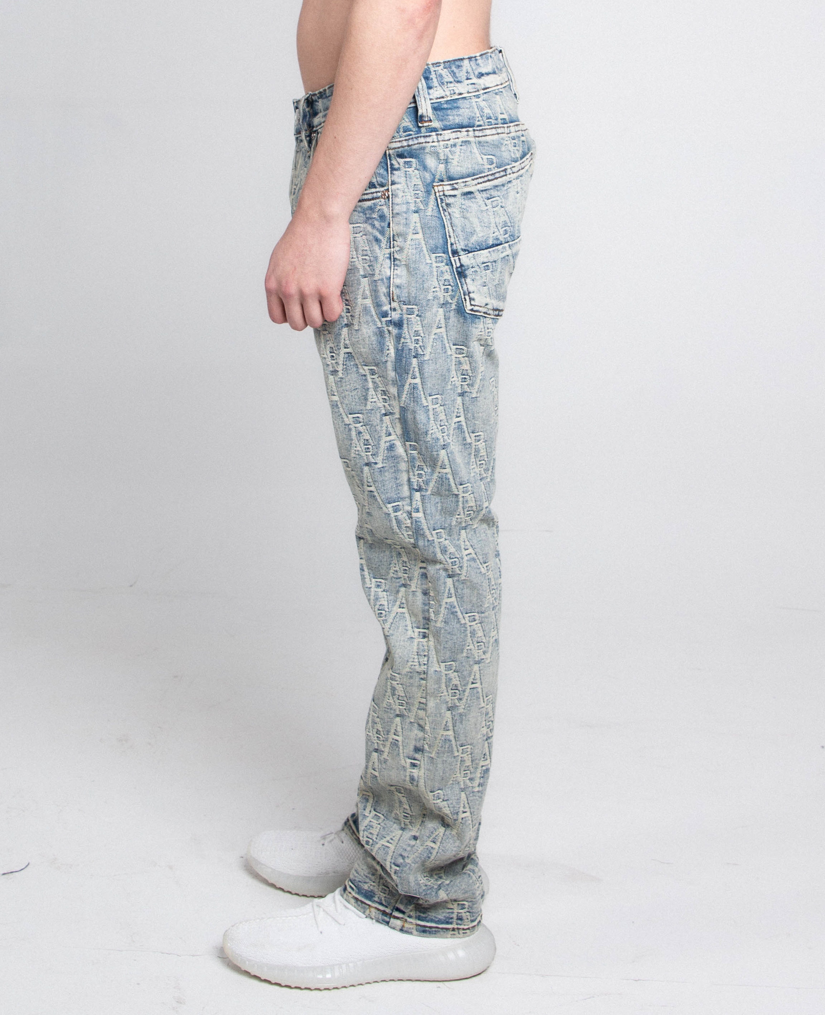 Armor Jeans Embroidered Light Blue Slim Jeans | AJ36SL-2