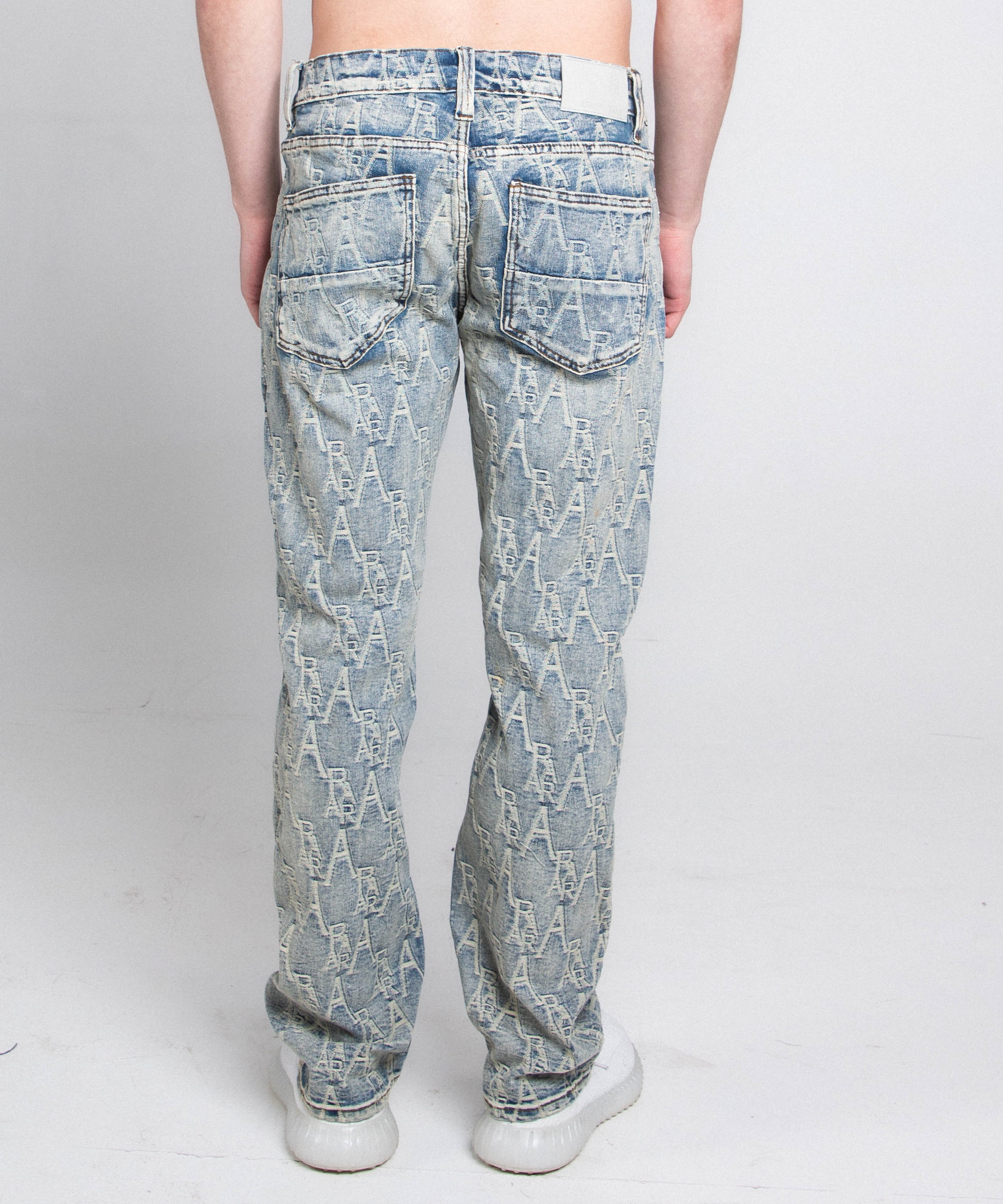 Armor Jeans Embroidered Light Blue Slim Jeans | AJ36SL-2
