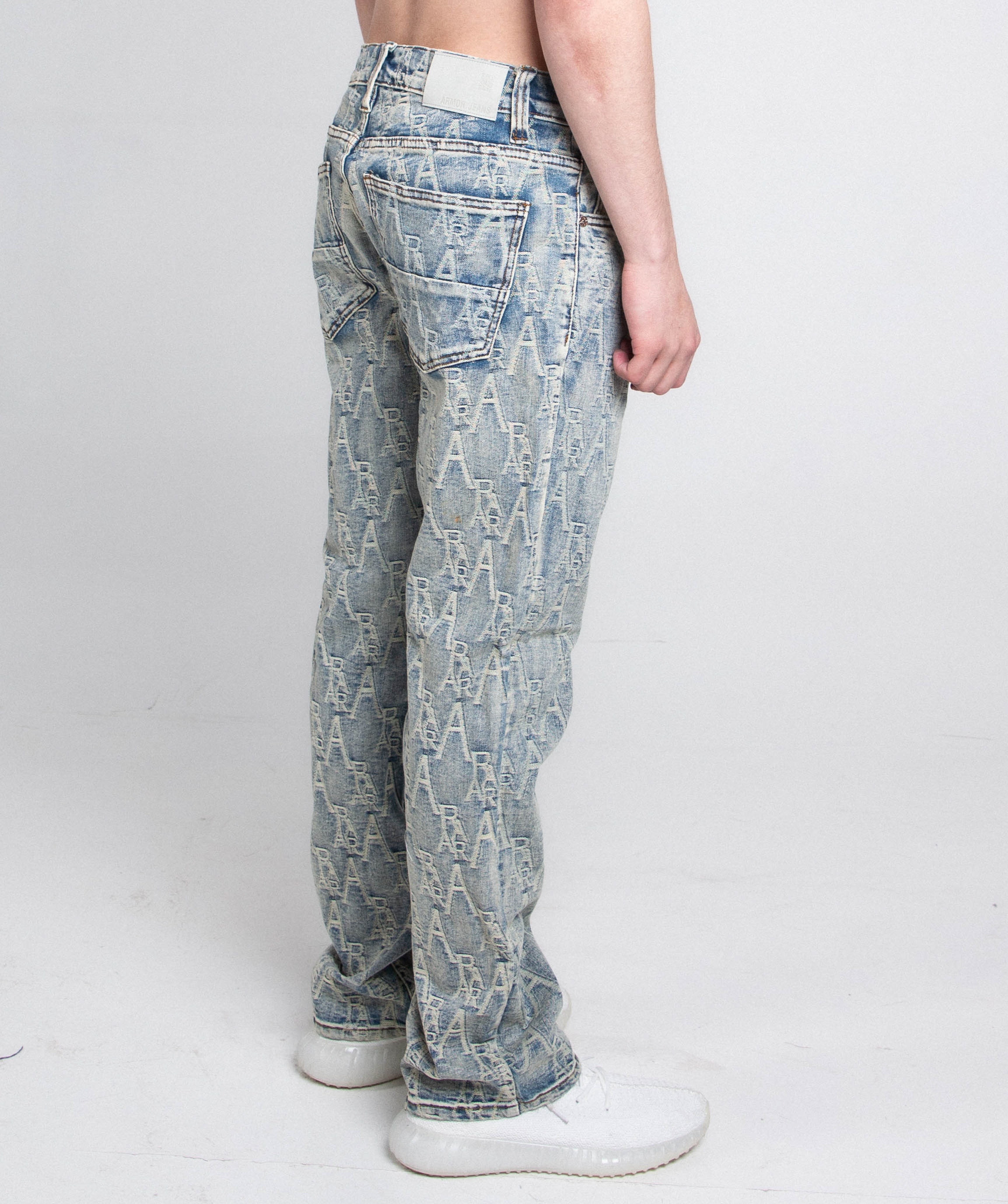 Armor Jeans Embroidered Light Blue Slim Jeans | AJ36SL-2
