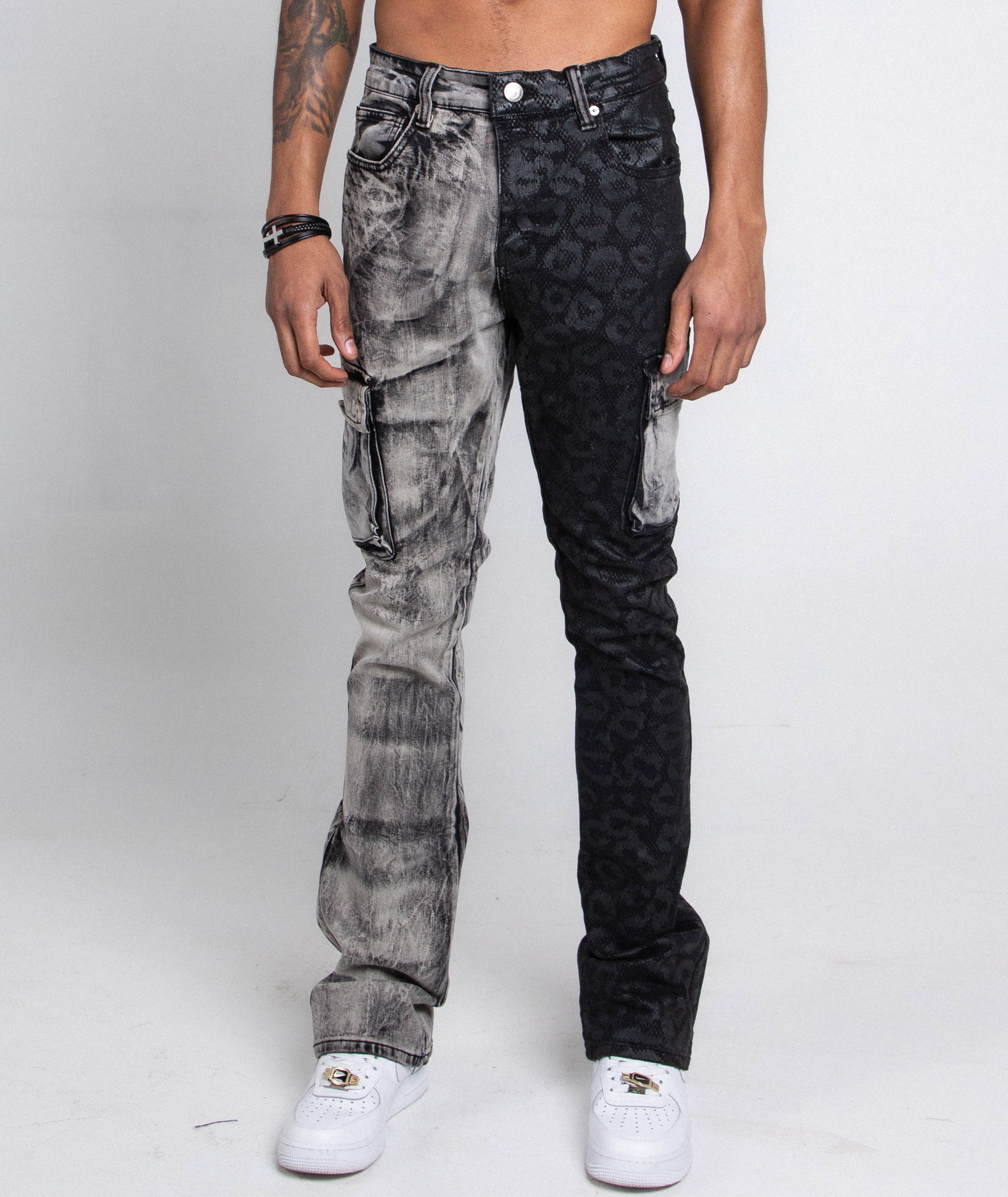 Armor Jeans Black Lace Stacked Jeans | AJ33SK-2